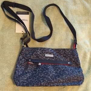 Baggallini Blue Leopard Print Crossbody Bag